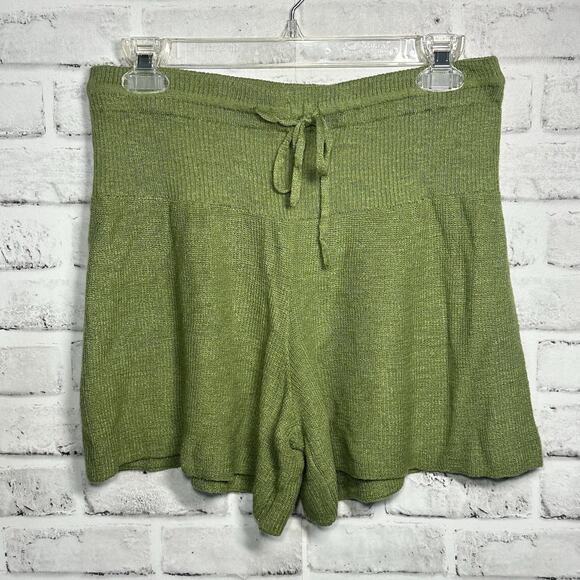 Free People Beach Ribbed Knit Sweater Set Slouchy Oversized Top Cozy Green Sz S - Picture 9 of 16